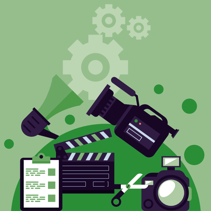 Professional video production edmonton calgary alberta canada. A stylized image of video production.